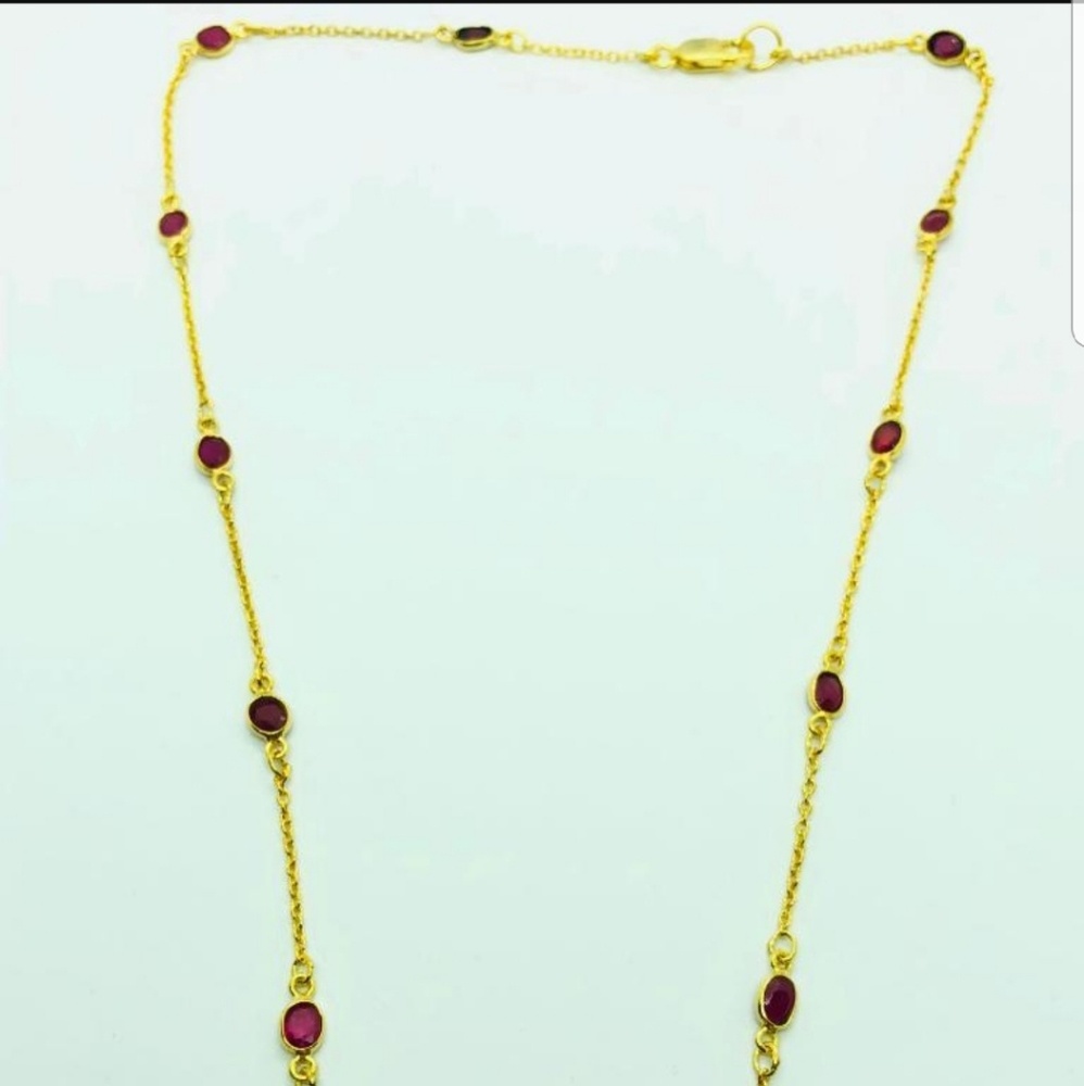 Gold Plated Ruby Necklace (4cts) - image 3